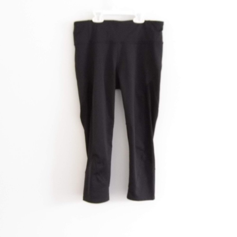 Athleta Black Crop Leggings with Mesh